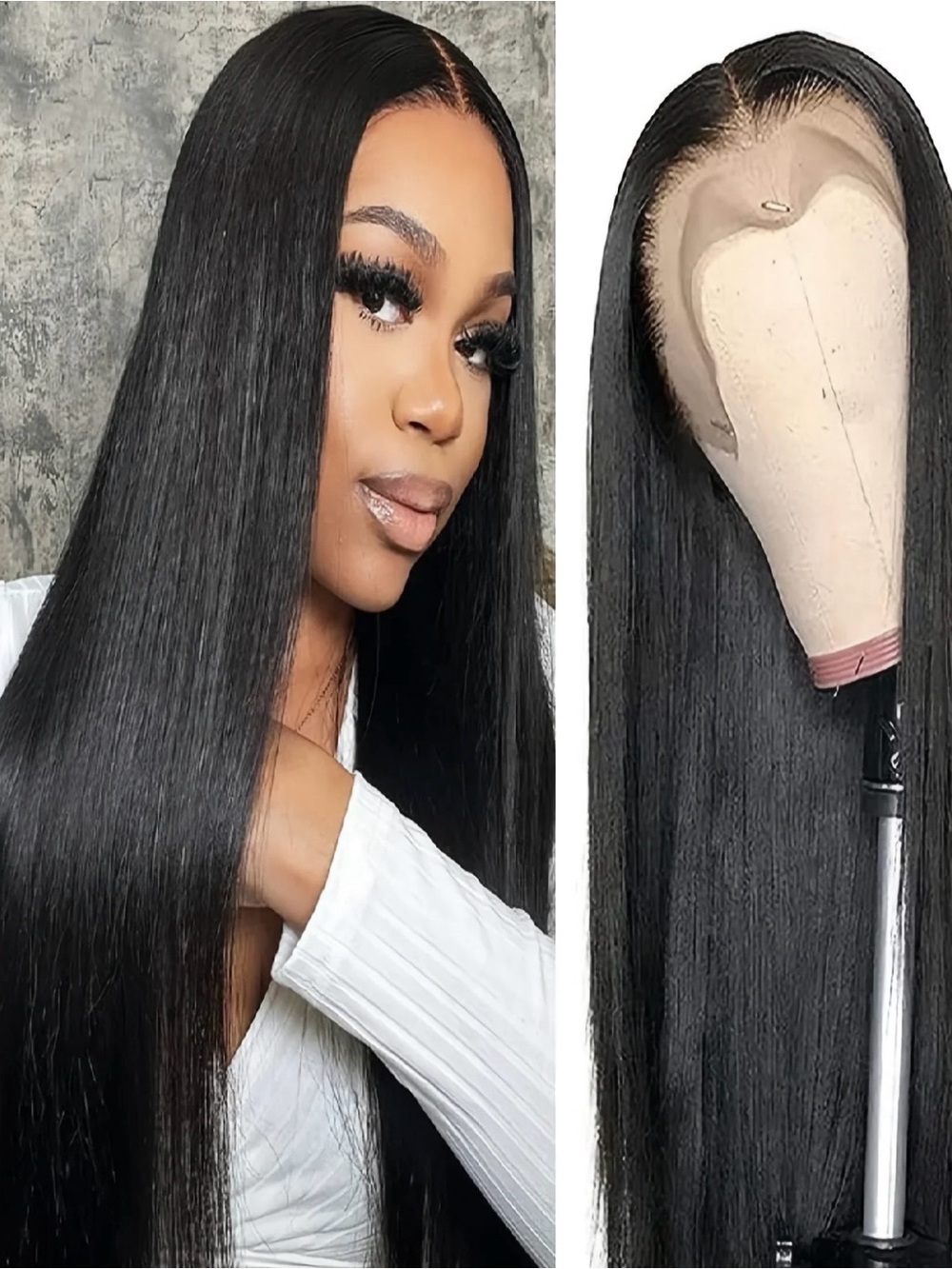 Sleek Black Straight Lace Front Wig – Natural Shine